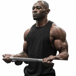men Bodybuilding Clothing Cott Tank Top Plain Gyms Fitn Vest Sleevel Undershirt Casual Fi Workout Muscle Singlets Z7aT#