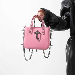 32% OFF Designer bag 2024 Handbags Niche Personalised Motorcycle Handheld for Women Autumn Trend Fashion Chain Single Shoulder Crossbody