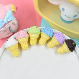 Decorative Figurines Mini Resin Ice Cream Flatback Cabochon Scrapbooking Embellishment Supplies Kawaii Figures DIY Phone Shell Accessories