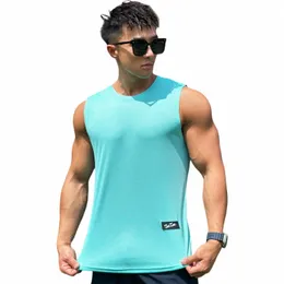 2023 Mens Gym Tank top Men Fitn Sleevel Shirt Male Mesh Breathable Fitn Sports Vest Undershirt Quick-dry Running Vest e3d2#