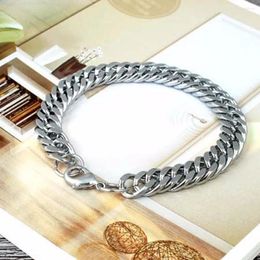 Link Bracelets Unisex Rock Accessories Stainless Steel Cuban Chain Hand Punk Men's Heavy Jewellery