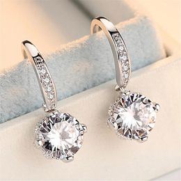 Dangle Earrings Trendy Luxury Crystal Drop For Women Girls Wedding Engagement Valentines Day Gift Fashion Jewelry Wholesale