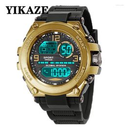 Wristwatches YIKAZE Men's Sports Watches Military Multifunction Digital Watch 3Bar Waterproof Luminous Alarm Clock Men Electronic Wristwatch