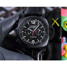 Paneraiss Submersible Watches Paneraiss Swiss Watch Sneak Series Sapphire Mirror 47mm 13mm Imported Rubber Watchband Brand Italy Sport Wristwatches 6tze