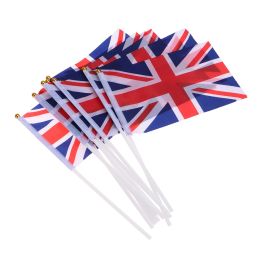 Accessories 100Pcs Small Britain Flag British Union Jack UK Flag Hand Waving Flag for Soccer Game The Football Match