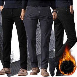 winter New Warm Corduroy Sweatpants Men Fleece Liner Drawstring Straight Loose Track Pants Male Casual Fleece Thermal Trousers D9l5#