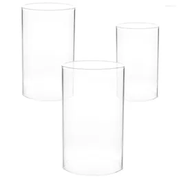 Candle Holders 3 Pcs Shade Tube Cover Birthday Decoration For Girl Clear Holder Chimney