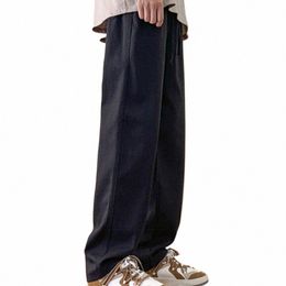 Calça de moletom masculina de cor sólida Estilo japonês Calça cargo com cordão elástico masculino com bolsos Calças de trabalho largas e grossas para grandes 81Hh #