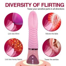 Hip Shadowless Tongue Licking Device Warm clitoral stimulation flirting massage vibration rod Female Masturbation Sexual Products 231129