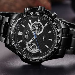 Men's Watches CURREN Fashion Business Quartz Watch Men Sport Full Steel Waterproof Wristwatch Male Clock Relogio Masculino243D