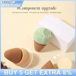 Sponges Applicators Cotton 1/2 makeup sponge puff powder dry wet combination beauty ball puff powder oblique cut makeup sponge tool Q240325