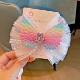 New Lovely Princess Angel Wing Sequin Bow Girl Hairpins Children Headwear Hairgrips Hair Clips Barrettes Hair Accessories