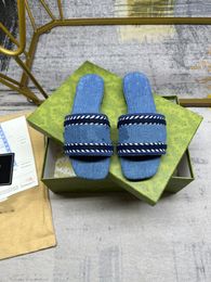 Accessori di lusso Top Designer Mancelli a mano Flip-Flops Beach Home Denim Daddy Streak Sandals da ricamo