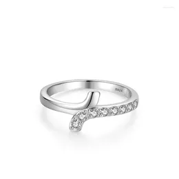 Cluster Rings S925 Sterling Silver Cross Ring For Women With Cross-border European And American Linesversatile Index Finger Diamond Inlay