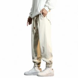 spring Summer Solid Casual Sport Pants For Men Korean Fi Trousers Streetwear Baggy Sweatpants Gym Jogger Hombre Pantales C585#