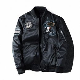 new Mens Bomber Jacket Coat Male Reversible Jacket Embroidery Oversized Casual Jacket Streetwear Men Clothing 7XL AYB3 H8gV#