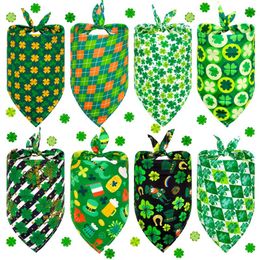Dog Apparel 30pcs St. Patrick's Day Bandana Bluk Puppy Scarf For Pet Cat Bandanas Small Dogs Bibs Grooming Products