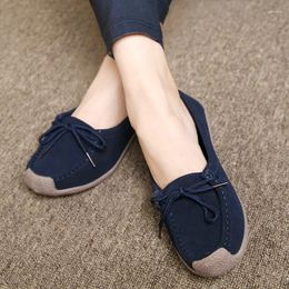 Casual Shoes Suede Leather Flat For Women Comfortable Slip On Light Walking 2024 Autumn Flats Loafers WSH4652