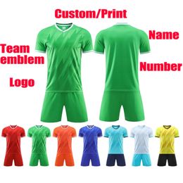 Football uniform customization training jersey printing Adults and Kids Soccer Clothes Sets Short Sleeve 240318