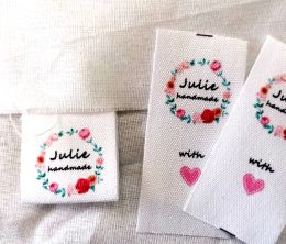 Custom Personalize Cotton own Label Clothing Private Brand Tag Handmade Label Cotton Color Print Name Brand Labels