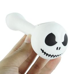 New Halloween Silicone Skull Jack Smoking Hand Pipe Cartoon Shape With Glass Bowl For Tobacco Dry Herb Oil Burner Pipes Water Pipe Dab Oil Rigs