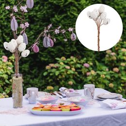 Decorative Flowers 27 Pcs Plant Egg Twig Cutting Easter Speckled Branch Flower Arrangement Decoration Ornament White Spotted Picks