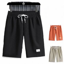 new Summer Shorts Men Elastic Waist Drawstring Casual Shorts Solid Loose Sweatpants Men Clothing Breathable Training Mens Shorts D5Ei#