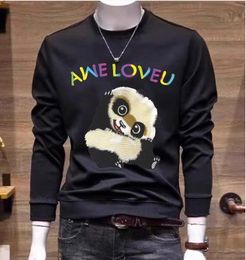 Men's Clothing White Pullover Top Sweatshirts for Man Hoodie Autumn Winter Light Luxury Men Casual Top