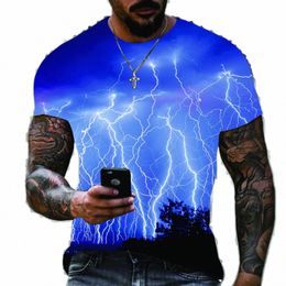 2023 Summer New Men's Oversized T-Shirt Casual Lightning Cool 3D Digital Printed T Shirts for Men Short Sleeve Tee Free Ship n57z#