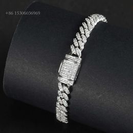 Fashion Jewellery Bracelets Vvs 6Mm Link Chain Moissanite S Cuban Bracelet Women Necklace