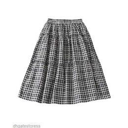 Skirts Summer Harajuku Plaid Print Skirt Womens Cotton High Waist Cake Suitable For Teenage Girls Umbrella