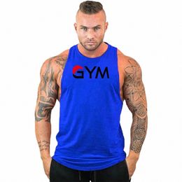 2023 Cott Gym Tank Tops Men Sleevel Shirt For Boys Fi Bodybuilding Clothing Undershirt Fitn Stringer Running Vest P67v#