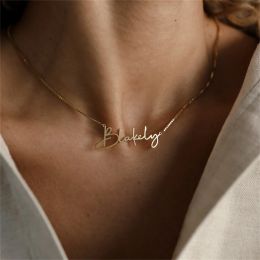 Necklaces Personalized Name Necklace Gold Name Stainless steel Necklace Box Chain Perfect Gift for Her Personalized Gift for Women Jewelry