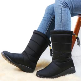 Boots Waterproof Women's Snow Boots Fashion Tassel Cotton Shoes Soft Sole Ultra Light Warm Plush Ladies Plus Size Winter Footwear