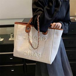 22% OFF Designer bag 2024 Handbags Large Capacity for Women Fashion Chain Shoulder Summer Commuter Canvas Handbag Tote Big