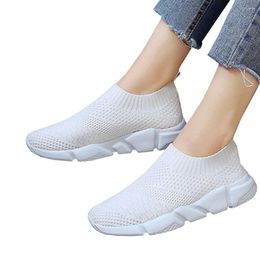 Casual Shoes Comfy Flat Breathable Fashion Trainers Fitness Lightweight Sports Running Slip On Women Knitted Sock Walking Gift