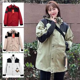 TF North Puffer Spring Autumn Men 야외 재킷 스탠드 칼라 방수 바람막이와 후드 남자 패션 아웃복 가벼운 통기성 코트