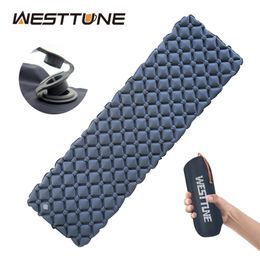 Outdoor Sleeping Pad Camping Inflatable Mattress Ultralight Air Cushion Travel Mat Folding Bed No Headrest For Travel Hiking 240325