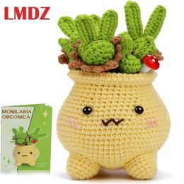 Knitting LMDZ Succulents Crochet Kit for Beginners Potted Plants Crochet DIY Knitting Supplies Crochet Starter Kit with Crochet Hooks