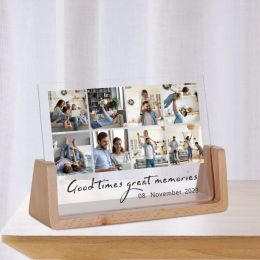 Frame Custom Family Collage Photos Frame Good Times Great Memories Picture Frame Desktop Display for Husband Wife Christmas Gifts