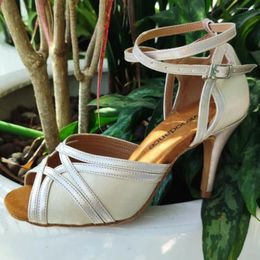 Dance Shoes Evkoodance Dancing White Heel Height 8.5cm Size US 4-12 Upper Material Satin Comfortable Latin Women Evkoo-417