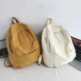 School Bags Casual Canvas Backpack College Student Bookbags Simple Soild Colour Travel Daypack Lightweight Knapsack For Women Men