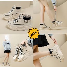 2024 Comfort High top shoes spring and autumn vintage women's shoes thick soled small white shoes leisure sports board shoes GAI Size 35-40