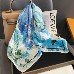 Sarongs Beach 100% Silk Scarf Womens Summer Neckline Womens Shawl Luxury Brand Headband Retro Headband Foulard Packaging 2023 Bandana 24325