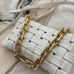 Bag Hong Kong Style Ladies Small 2024 Trendy Fashion Chain Envelope Ins Net Red Foreign Woven Messenger