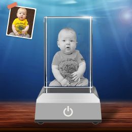 Frame 2D/3D Laser Engraved Crystal Photo Frame Personazlied Pets Picture Cube Glass Alubms Best Gifts for Wedding Anniversary Keepsake