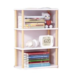 Racks Simple Desk Storage Shelves, Small Bookshelves On The Table, Multistorey Storage, Office Solid Wood Pole, Partitions,