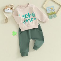 Clothing Sets Toddler Baby Boy St Patrick S Day Outfits Mamas Lucky Charm Long Sleeve Sweatshirt Pants Set 2Pcs Fall Clothes