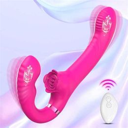 Hip Double Shake Tongue Licking Shaker USB Charging Variable Frequency Female Massage Stick Adult Sexual Products 231129