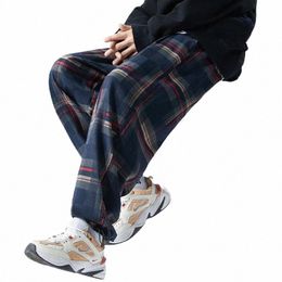 ankle-length Plaid Harem Pants Men Clothing Joggers Men Pants Trousers Japanese Fi Sweatpants S-5XL 2023 Streerwear E6Xi#